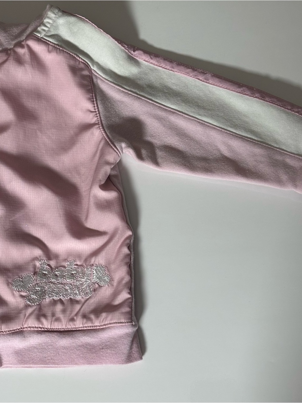 Vintage GUESS Baby Pink Varsity Fleece Zip Hoodie Coquette Designer Preppy Y2k - Picture 5 of 10